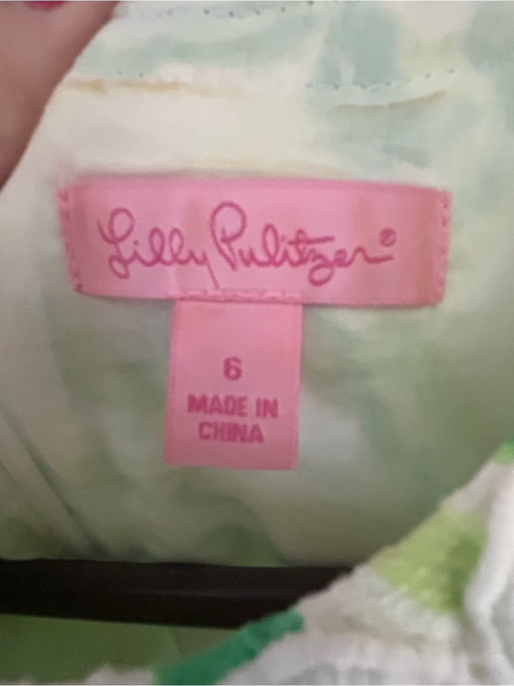 Lilly Pulitzer White Dress with Lime Green Floral Print - Picture 4 of 4